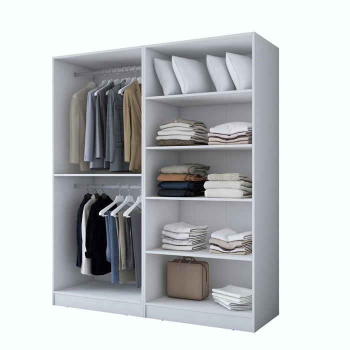 Hanah Home Armario Blanco con Estanterías Hanah Home Armario Blanco con Estanterías